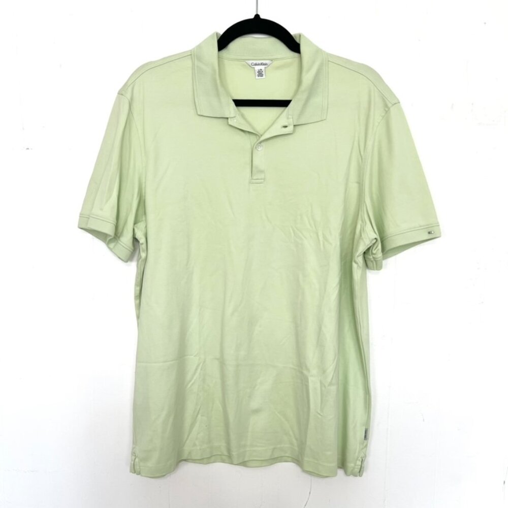 Calvin Klein Polo Shirt Light Green Casual Large